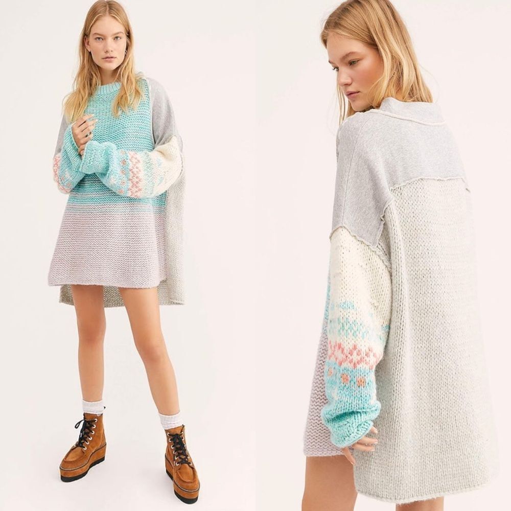 Free people polar opposites oversized chunky knit sweater‎ women’s size S
